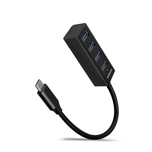 Obrázek AXAGON HUE-M1C, 4x USB 3.2 Gen 1 MINI hub, kovový, kabel USB-C 20cm