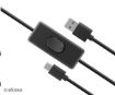 Obrázek AKASA kabel USB-A 2.0 na USB-C, napájecí kabel se switchem (pro Raspberry Pi 4), 1.5m