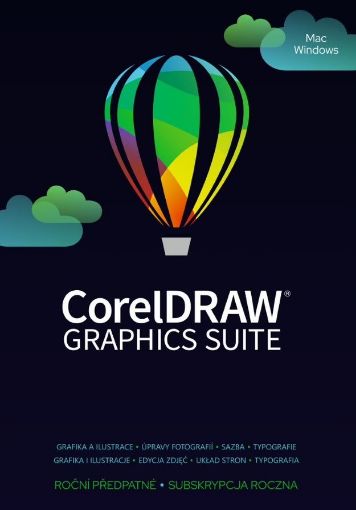 Obrázek CorelDRAW Graphics Suite 365 dní pronájem licence (5-50) EN/DE/FR/BR/ES/IT/NL/CZ/PL