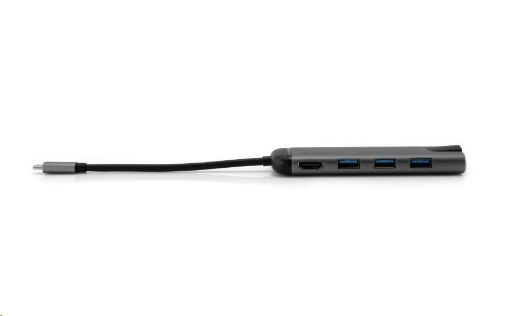 Obrázek VERBATIM 49142 USB-C Multiport HUB, 3x USB 3.0, 1x USB-C, HDMI, LAN, SD, microSD, šedá dokovací stanice