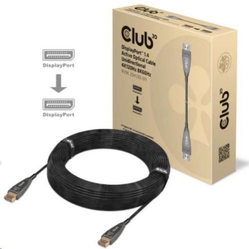 Obrázek Club3D Kabel DisplayPort 1.4 Active Optical Unidirectional 4K120Hz 8K60Hz (M/M), 20m