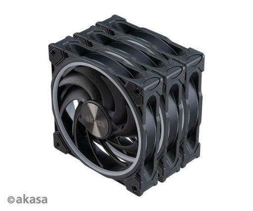 Obrázek AKASA ventilátor SOHO AR, 12cm ARGB PWM fan 3pcs bundle + FLEXA FP5H AK-CBFA08-30BK + ARGB LED splitter AK-CBLD07-50BK