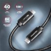 Obrázek AXAGON BUCM432-CM10AB, NewGEN+ kabel USB-C <-> USB-C, 1m, USB4 Gen 3×2, PD 100W 5A, 8K HD, ALU, oplet, černý