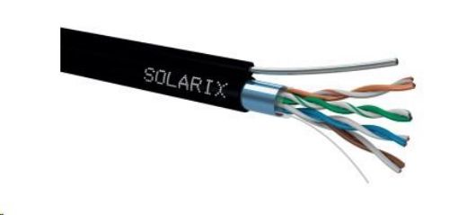 Obrázek Instalační kabel Solarix venkovní FTP, Cat5E, drát, PE, samonosný, cívka 305m SXKD-5E-FTP-PE-SAM