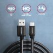 Obrázek AXAGON BUMM-AM15AB, HQ kabel Micro USB <-> USB-A, 1.5m, USB 2.0, 2.4A, ALU, oplet, černý