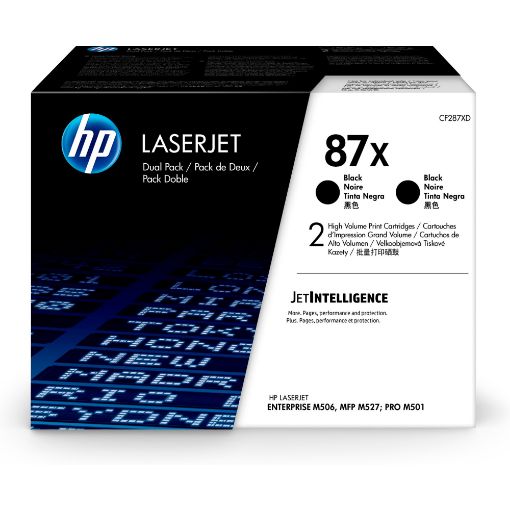 Obrázek HP 87X 2-pack High Yield Black Original LaserJet Toner Cartridges (CF287XD) (18,000 / 18,000 pages)