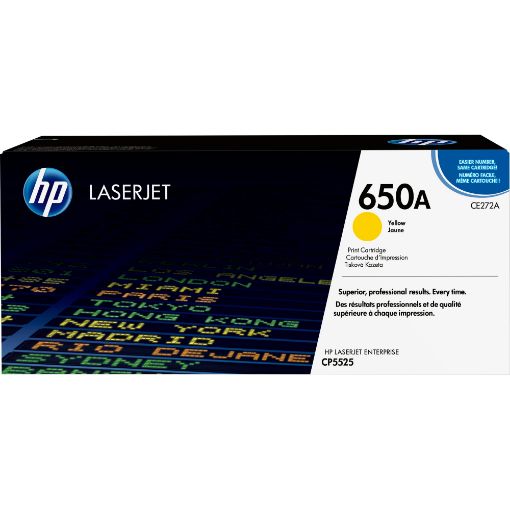 Obrázek HP 650A Yellow LJ Toner Cart, CE272A (15,000 pages)