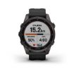 Obrázek Garmin fenix 7s Sapphire Solar, Titan Carbon Gray/ Black Silicone Band