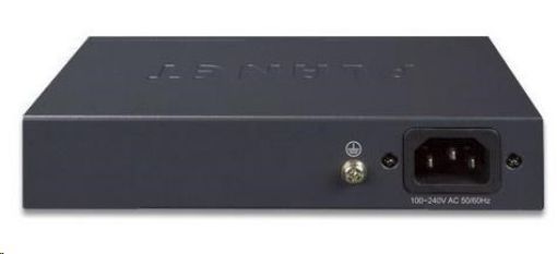 Obrázek Planet FSD-604HP Switch, 4x PoE 802.3at 60W+ 2x 100Base-TX, VLAN, extend mód 10Mb/s do 250m, fanless, ESD