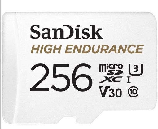 Obrázek SanDisk MicroSDXC karta 256GB High Endurance (R:100/W:40 MB/s, Class 10, U3 V30) + adaptér