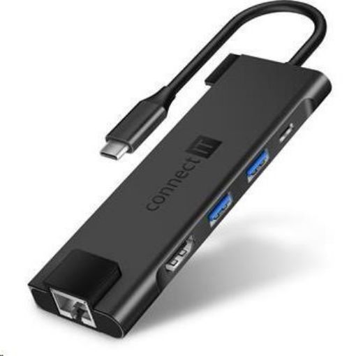 Obrázek CONNECT IT Multi5in1 USB-C hub, 5v1 (USB-C, 2xUSB-A, HDMI, RJ45), externí, antracitová