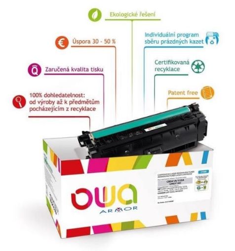 Obrázek OWA Armor toner pro HP Laserjet Ese 700 M775, 16000 Stran, CE341A, modrá/cyan