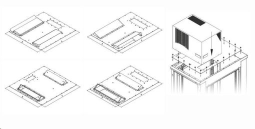 Obrázek TRITON montážní redukce ke klimatizaci X3 a X4 do hloubky rozvaděče 600 x 1000 mm, šedá