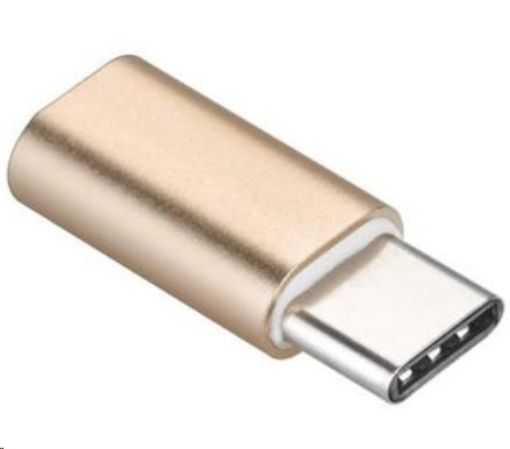 Obrázek PREMIUMCORD Adaptér USB 3.1 C/male - USB 2.0 Micro-B/female, zlatý