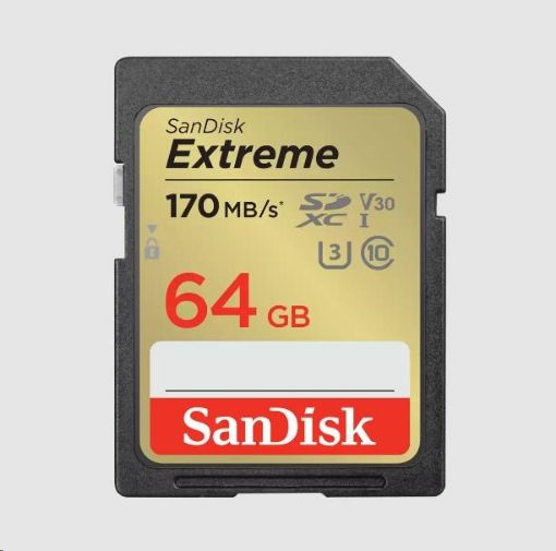 Obrázek SanDisk SDXC karta 64GB Extreme (170 MB/s Class 10, UHS-I U3 V30)