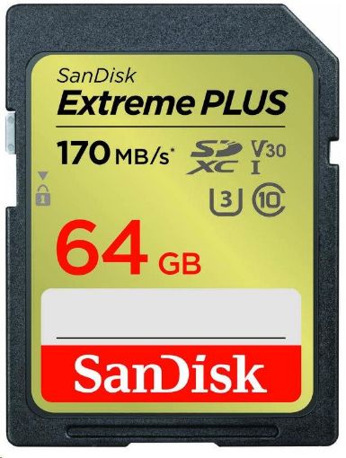 Obrázek SanDisk SDXC karta 64GB Extreme PLUS (200 MB/s Class 10, UHS-I U3 V30)