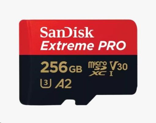 Obrázek SanDisk micro SDXC karta 256GB Extreme PRO (200 MB/s Class 10, UHS-I U3 V30) + adaptér