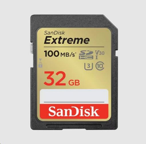 Obrázek SanDisk SDHC karta 32GB Extreme (100 MB/s Class 10, UHS-I U3 V30)