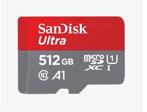 Obrázek SanDisk MicroSDXC karta 512GB Ultra (150 MB/s, A1 Class 10 UHS-I) + adaptér