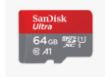 Obrázek SanDisk MicroSDXC karta 64GB Ultra (140 MB/s, A1 Class 10 UHS-I) + adaptér