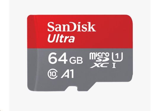 Obrázek SanDisk MicroSDXC karta 64GB Ultra (140 MB/s, A1 Class 10 UHS-I) + adaptér