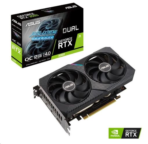 Obrázek ASUS VGA NVIDIA GeForce RTX 3060 DUAL V2 OC 12G, 12G GDDR6, 3xDP, 1xHDMI