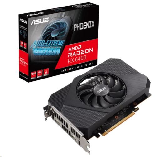 Obrázek ASUS VGA AMD Radeon RX 6400 PHOENIX 4G, 4G GDDR6, 1xDP, 1xHDMI