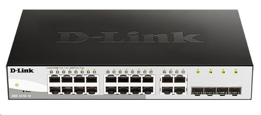 Obrázek D-Link DGS-1210-16 20-port Gigabit Smart Switch, 16x GbE, 4x RJ45/SFP, fanless