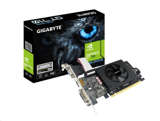 Obrázek GIGABYTE VGA NVIDIA GeForce GT 710 2G, 2G GDDR5, 1xHDMI, 1xVGA, 1xDVI-D