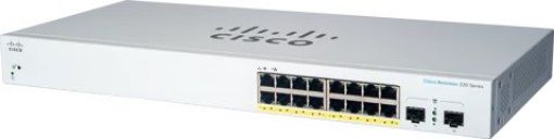 Obrázek Cisco switch CBS220-16P-2G (16xGbE,2xSFP,16xPoE+,130W,fanless) - REFRESH