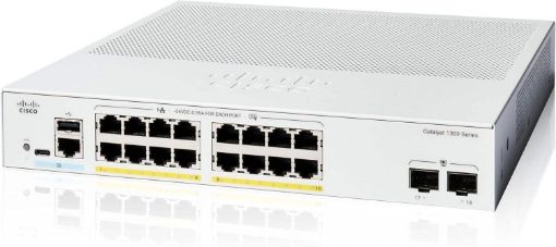 Obrázek Cisco Catalyst switch C1300-16P-2G (16xGbE,2xSFP,16xPoE+,120W,fanless)