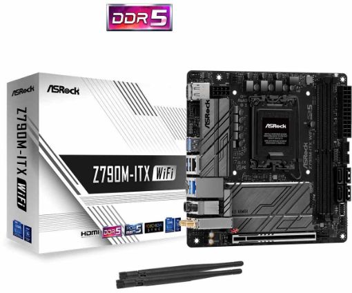 Obrázek ASRock MB Sc LGA1700 Z790M-ITX WIFI, Intel Z790, 2xDDR5, 1xDP, 1xHDMI, WI-FI, mini-ITX