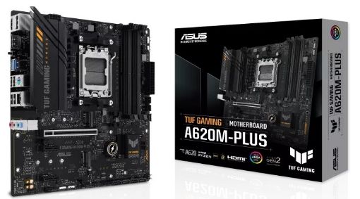 Obrázek ASUS MB Sc AM5 TUF GAMING A620M-PLUS, AMD A620, 4xDDR5, 1xHDMI, 2xDP, mATX