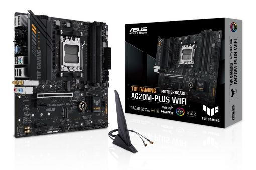 Obrázek ASUS MB Sc AM5 TUF GAMING A620M-PLUS WIFI, AMD A620, 4xDDR5, 1xHDMI, 2xDP, mATX