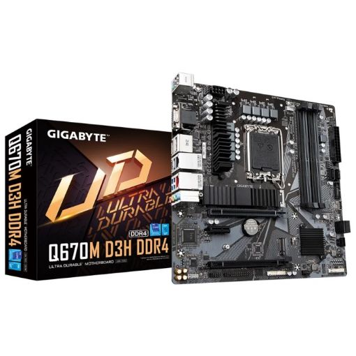 Obrázek GIGABYTE MB Sc LGA1700 Q670M D3H DDR4, Intel Q670, 4xDDR4, 2xDP, 1xHDMI, 1xVGA