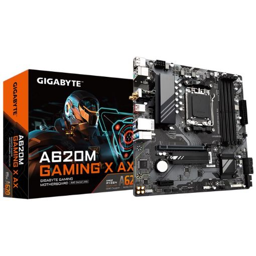 Obrázek GIGABYTE MB Sc AM5 A620M GAMING X AX, AMD A620, 4xDDR5, 1xDP, 1xHDMI, mATX