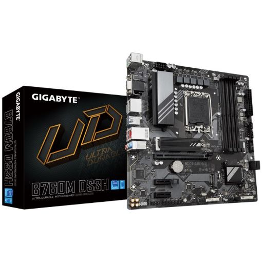 Obrázek GIGABYTE MB Sc LGA1700 B760M DS3H, Intel B760, 4xDDR5, 2xDP, 1xHDMI, 1xVGA, mATX