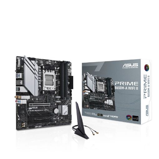 Obrázek ASUS MB Sc AM5 PRIME B650M-A WIFI II, AMD B650, 4xDDR5, 1xDP, 1xHDMI, 1xVGA, WI-FI, mATX