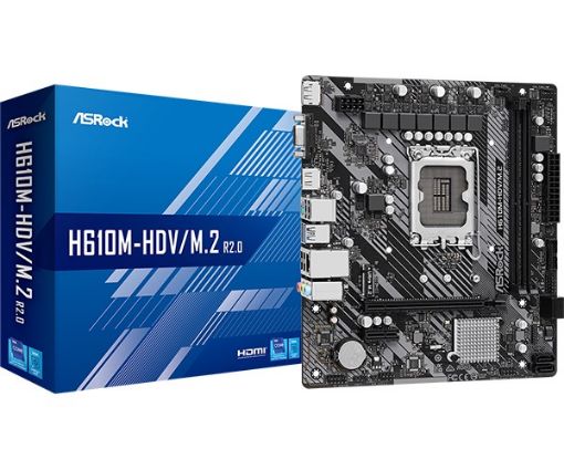 Obrázek ASRock MB Sc LGA1700 H610M-HDV/M.2 R2.0, Intel H610, 2xDDR4, 1xDP, 1xHDMI, 1xVGA, mATX