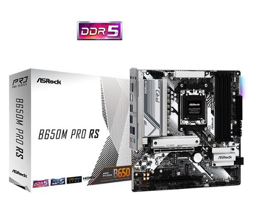 Obrázek ASRock MB Sc AM5 B650M PRO RS, AMD B650, 4xDDR5, 1xDP, 1xHDMI, mATX