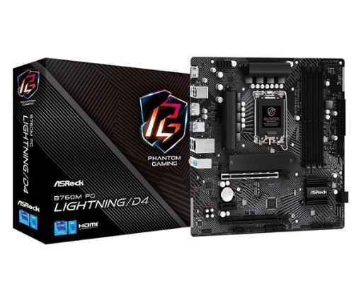 Obrázek ASRock MB Sc LGA1700 B760M PG LIGHTNING/D4, Intel B760, 4xDDR4, 1xDP, 1xHDMI, mATX