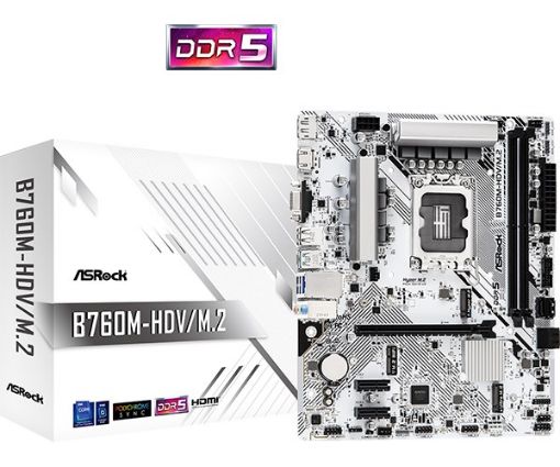 Obrázek ASRock MB Sc LGA1700 B760M-HDV/M.2, Intel B760, 2xDDR5, 1xDP, 1xHDMI, 1xVGA, mATX