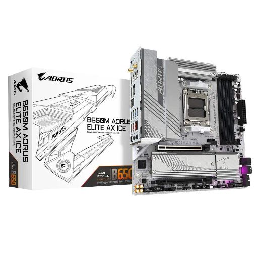 Obrázek GIGABYTE MB Sc AM5 B650M AORUS ELITE AX ICE, AMD B650, 4xDDR5, 1xDP, 1xHDMI, WI-FI, mATX