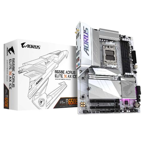 Obrázek GIGABYTE MB Sc AM5 B650E AORUS ELITE X AX ICE, AMD B650, 4xDDR5, 2x HDMI, 1xUSB-C, WI-FI, E-ATX