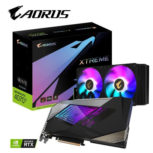 Obrázek GIGABYTE VGA NVIDIA GeForce RTX 4070 Ti AORUS XTREME WATERFORCE 12G, 12G GDDR6X, 3xDP, 1xHDMI