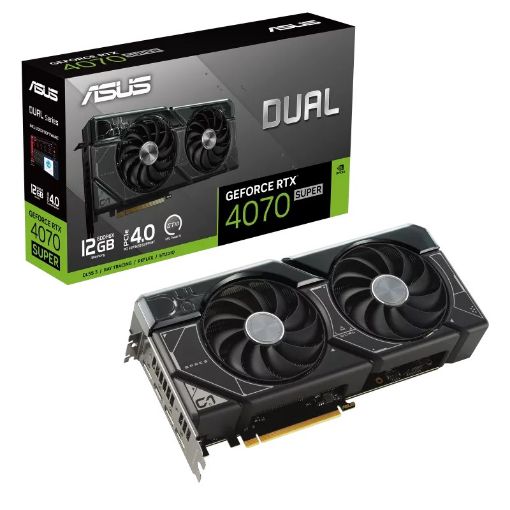 Obrázek ASUS VGA NVIDIA GeForce RTX 4070 SUPER DUAL 12G, 12G GDDR6X, 3xDP, 1xHDMI