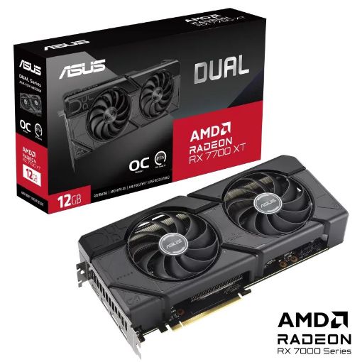 Obrázek ASUS VGA AMD Radeon RX 7700 XT DUAL OC 12G, 12G GDDR6, 3xDP, 1xHDMI