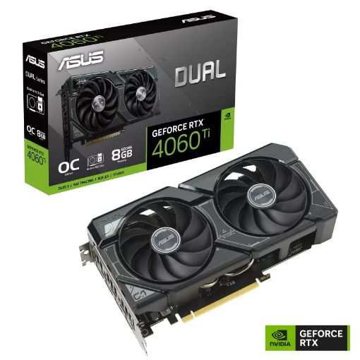 Obrázek ASUS VGA NVIDIA GeForce DUAL RTX 4060 Ti 8G SSD OC, RTX 4060 Ti, 8GB GDDR6, 3xDP, 1xHDMI