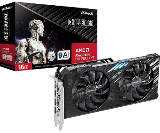 Obrázek ASRock VGA AMD Radeon RX 7600 XT Challenger 16GB OC, RX 7600 XT, 16GB GDDR6, 3xDP, 1xHDMI