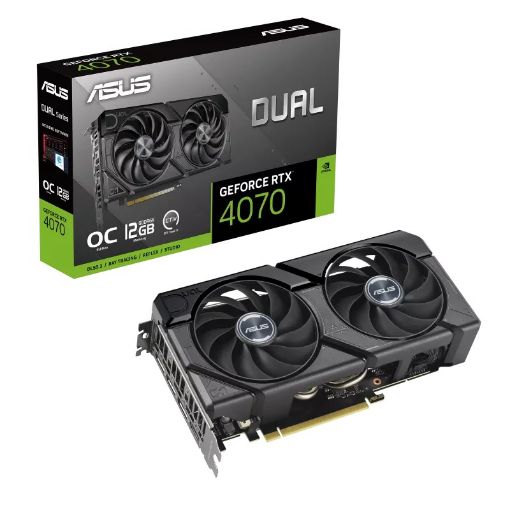 Obrázek ASUS VGA NVIDIA GeForce RTX 4070 DUAL OC EVO 12G, 12G GDDR6X, 3xDP, 1xHDMI